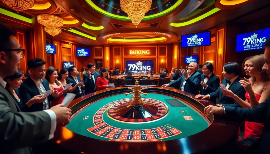 Experience the excitement of winning at the 79KING roulette table amidst luxury and action.